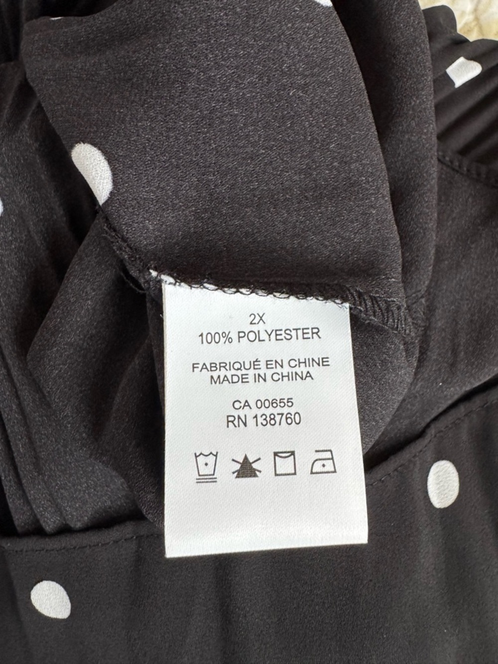 Penningtons Black Blouse with White Polka Dots - Picture 4 of 4